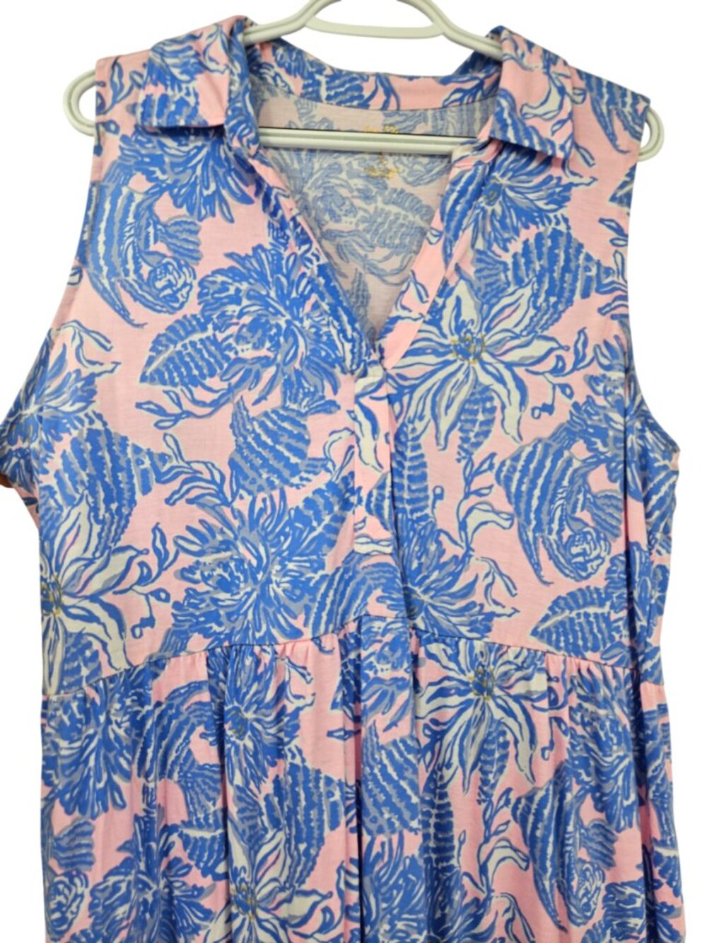 Lilly Pulitzer Riegan Maxi Dress Capri Blue Women's Size L Tiered Preppy Summer - Picture 6 of 14
